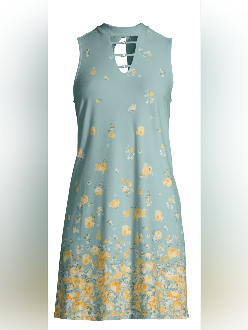 No Boundaries Y2K Floral Cutout  Stretchy Sleeveless Sundress Dress Sz  S